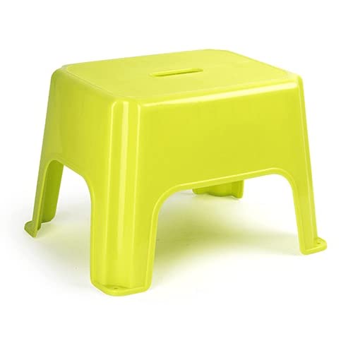 CABLEPELADO Taburete de Plástico Ligero, Apilable, Multiusos, Verde - Altura 28.5 cm x Ancho 44 cm, Soporta hasta 150Kg