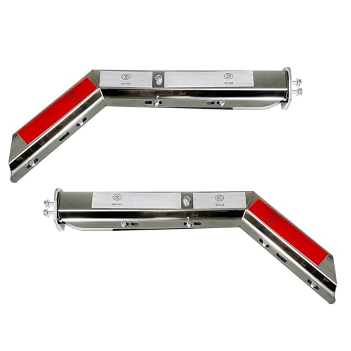 Image of Pair 30.25'' Heavy Duty Stainless Steel 2.5 inch Bolt Spring Loaded Mud Flap Hanger Angled RH & LH for Semi Truck