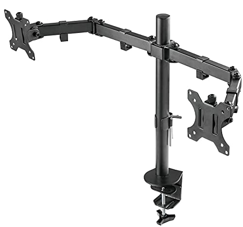 Houder voor pc-monitorarm van staal voor 2 beeldschermen van 13 inch tot 32 inch, verstelbaar ontwerp, ergonomisch, in… - Image 5