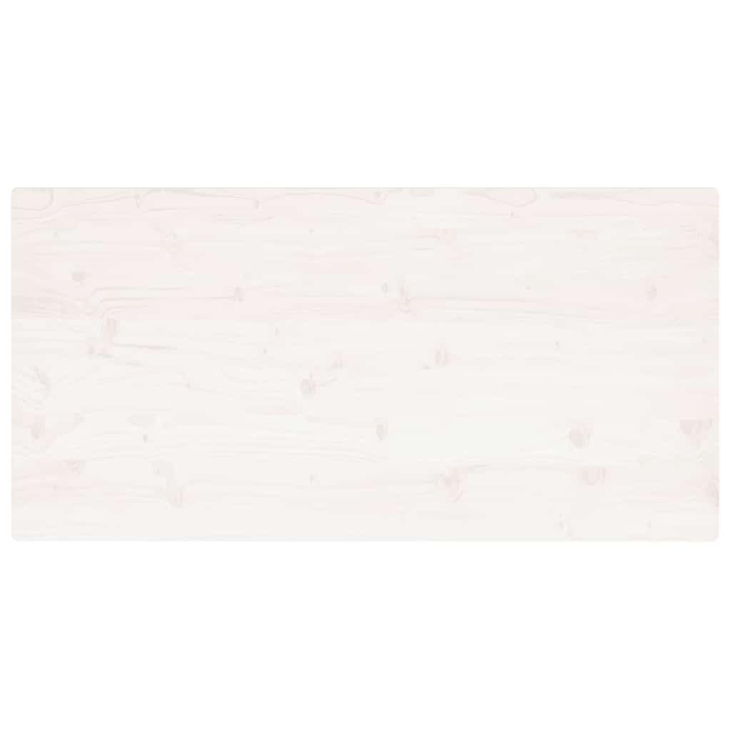 Piano Tavolo Bianco 100x50x2,5 cm Legno Massello Pino Rettangolare