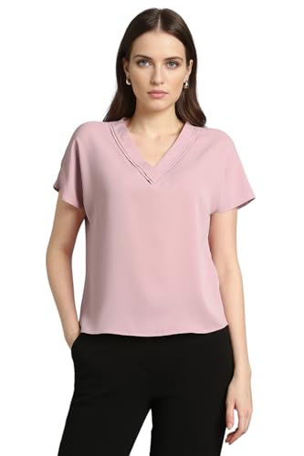 Van Heusen Women's Regular Fit Half Sleeve V Neck Formal Top