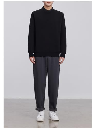 Pull homme col chemise intégré maille thermique chaude et ample - 6