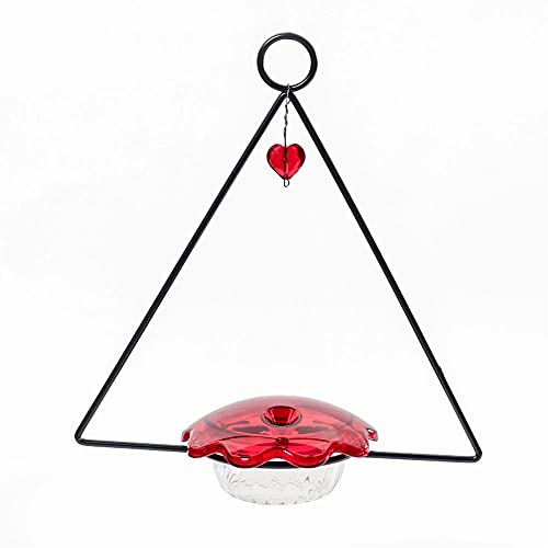 Birds Choice HSF Hummingbird Feeder, Swing Hanging Heart Bird Feeder, 3 Ounces, Red