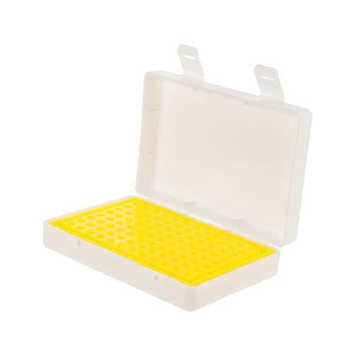 NAMOARLY 96 Hole Tube Holder Buckle Lab Tube Bracket Case with Lid Pe Material Safe for Lab Use