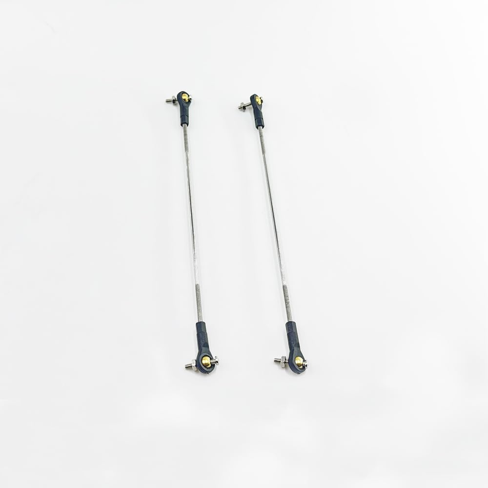 2 varillas de acoplamiento ajustables de juguete a control remoto, rótula, servo enlace para avión, helicóptero, coche, barco, modelo de bricolaje, piezas de juguete (M2 x 100 mm)