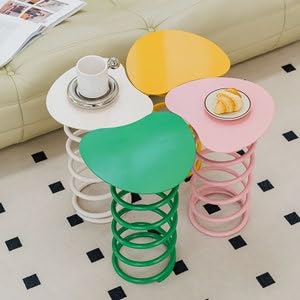DARBUT Heart Shaped Sidetable Coffee Tables Metal Furniture Home Living Room Sofa Side Bedside Table Balcony Small Tea TableHL (Pink)