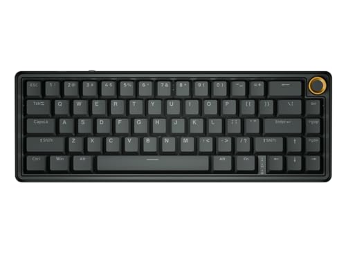 DIERYA DK68E ガスケット メカニカル ゲーミング キーボード、60% 有線 ホットスワップ対応 ゲーミング キーボード（6層パッド＆ノブ搭載）、ゲーマーとタイピスト向け