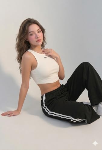 Image of Irana Women Lower Track Pants for Women Cotton Joggers High Waist Stretchable Gym Wear Lounge Pants Ladies Sports Trousers Workout Bottom Wear Casual Running Pants Night Wear Pyjama Lowers