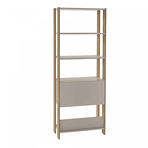 Estante 4 Prateleiras 1 Porta Basculante Mdp Match Artely Off White/carvalho