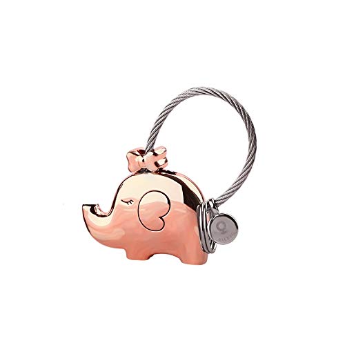 Image of Milesi Zinc Alloy Elephant Keychain Rose Gold