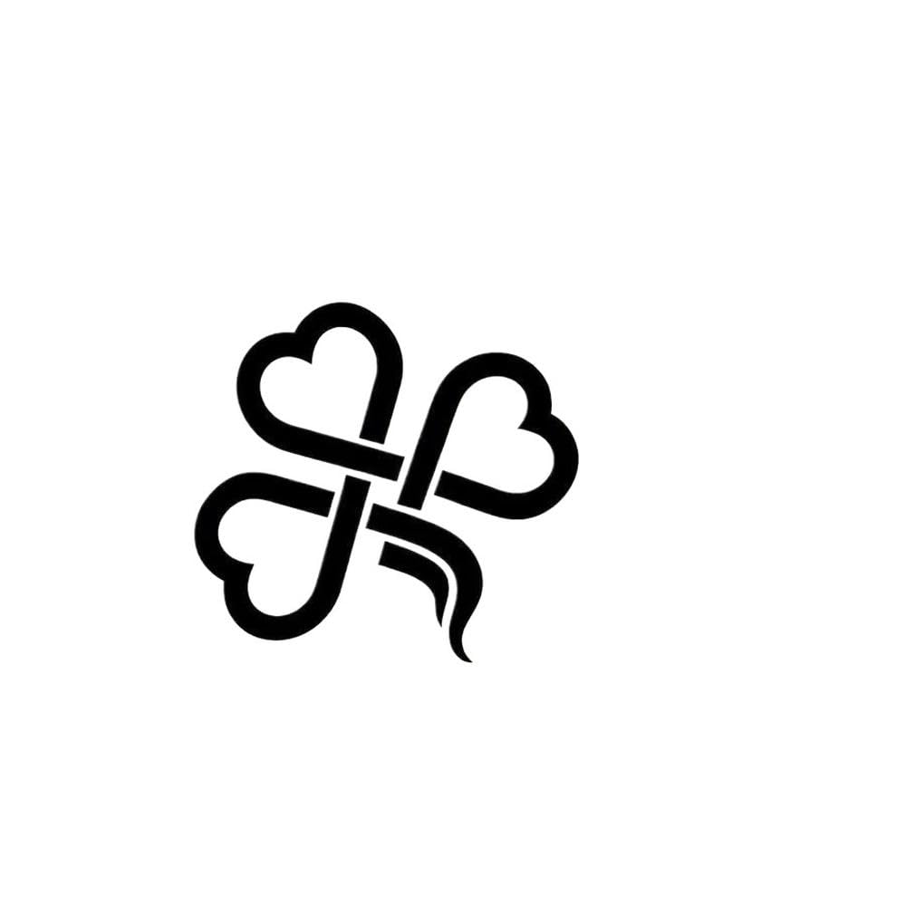 Lucky Clover Heart Vinyl Sticker Minimalist Waterproof Decal for Car Window Body Trunk