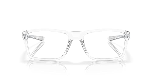 Oakley Men's OX8178 Rafter Rectangular Prescription Eyewear Frames, Polished Clear/Demo Lens, 55 mm