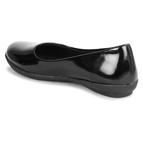 Image of DHANESHWAR Women's Ballet Flats Belly Shoes for Casual, Formal & Office Wear Ballerina | Comfortable Slip on Black Bellies for Women & Girls. 1 Pair