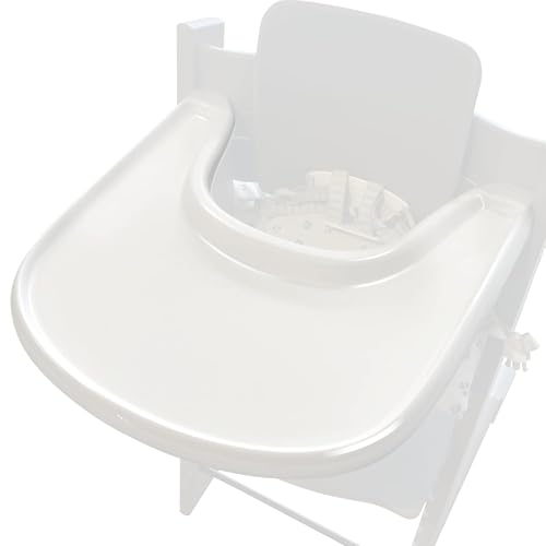 Image of LuQiBabe Baby High Chair Tray Compatible with Stokke Tripp Trapp Chair (V2 and Beyond) with Smooth Surface and Strong Suction Power Made of Food-Safe Plastic (BPA BPS BPF Lead Phthalate Free) - White