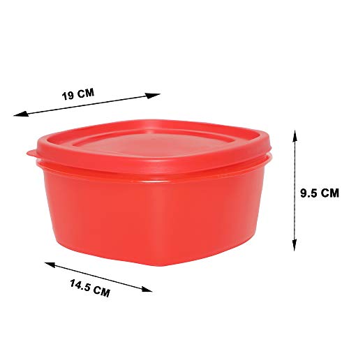 Image of Cutting EDGE Snap Tight Eco Plastic Container Set for Pickle, Sauces, Spices, Dry Fruits, Travelling, 12-Pieces (1.5 L, Red)