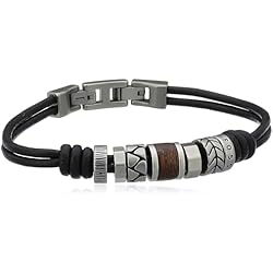 Pulseras Trendhim Fossil Pulsera Para Los Hombres, Longitud: 20 + 1.5 cm de Plata Pulsera De Acero Inoxidable, JF84196040