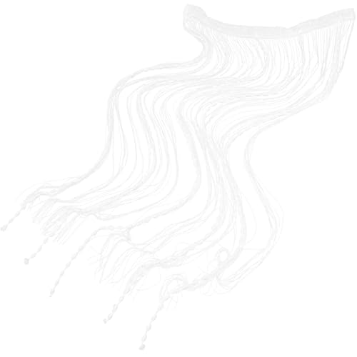 HEMOTON Cortina de Cuerdas en Color Blanco de Poliéster para Puerta y Cocina Efecto Decorativo y Función de Divisor de Ambientes para Comedor