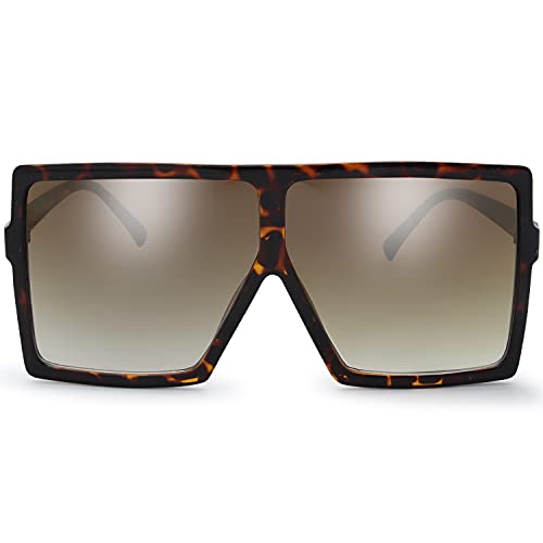 Image of The Fresh Large Oversized Fashion Square Flat Top Sunglasses - Exquisite Packaging