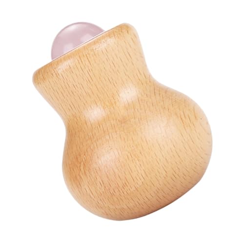 LRXIYODE Rouleau de Massage Facial en Jade et Bois Effet Anti-gonflement Multifonction pour Visage, Cou, Mains et Jambes Soins Détente à Domicile