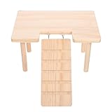 FRCOLOR Wooden Hamster Cage Ladder with Multi-Functional Platform Small Animal Climbing Ramp for Hamsters and Small Pets 9.45X6.3X5.31In