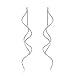 Acefeel Fresh Style Exquisite Threader Dangle Earrings Curve Twist Shape for Women's Gift E158