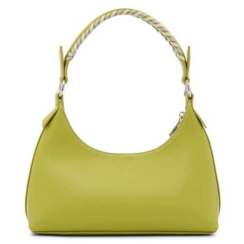 Image of Miraggio Pistachio Shoulder Bag For Woman With Zipper Closure & Floral Charm | Shoulder Bag For Women Stylish For Daily Use | Handbag For Woman | Gift Items For Women