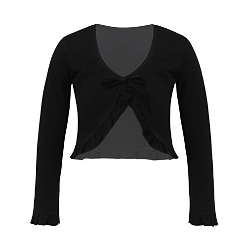 YiZYiF Girls Ballet Wrap Tops Knit Long Sleeve Bolero Cardigan Gymnastics Yoga Shrug Cover Up