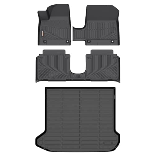Binmotor-Floor Mats & Cargo Liner for Hyundai Ioniq 5 2025 (with Sliding Console), All Weather Car Floor Mat Liners Cargo Trunk Mat for 2025 Hyundai Ioniq 5 Accessories-Black
