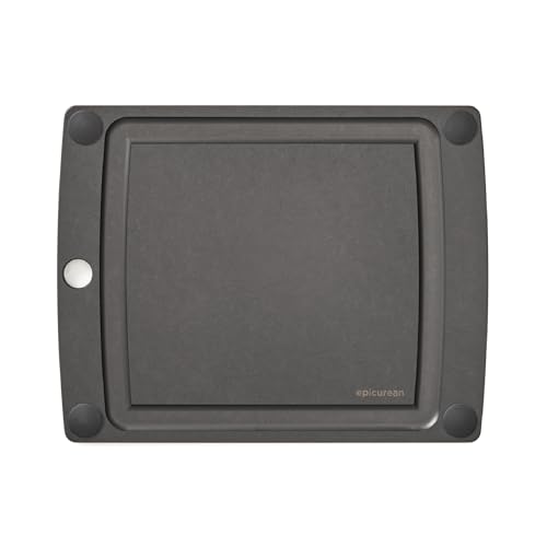 Epicurean All-In-One Cutting Board with Non-Slip Feet and Juice Groove, 11.5" × 9", Slate/Black