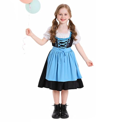 Vestido de Oktoberfest tradicional con delantal de criada vintage para fiestas y juegos de rol 5