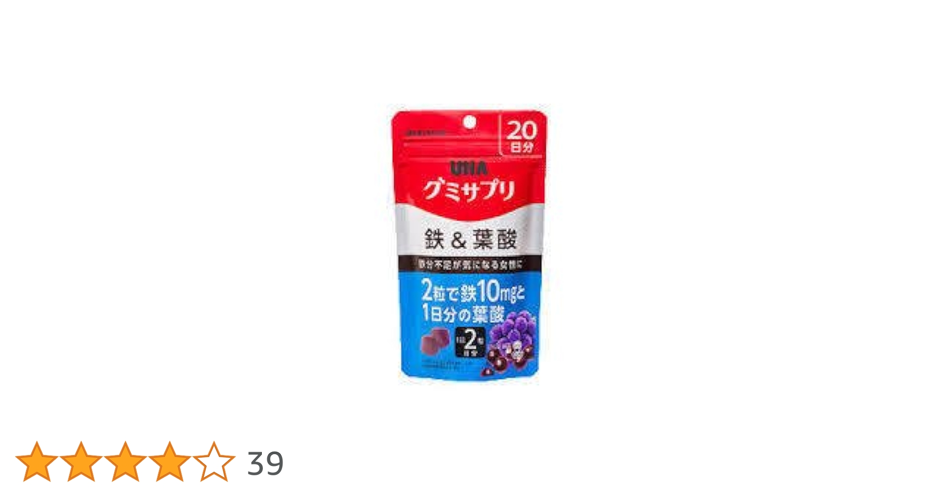 Amazon | UHA味覚糖 UHAグミサプリ 鉄＆葉酸 20日分×3