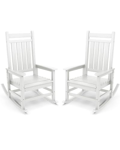 SERWALL Outdoor Rocking Chair White