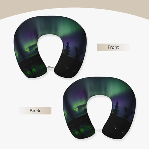 Almohada de viaje de espuma viscoelástica negra ergonómica miniatura 3