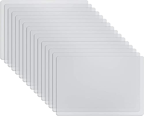 Bekith 16 Stück Tischsets Transparent Kunststoff Platzset Waschbar Tisch Matte Hitzebeständige Essmatten für Esstisch Esszimmer Küche, 40x30cm Cover