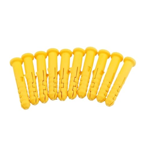 Tornillos y tacos para pared, Tacos de plástico M6, M8 y M10, 100/200 unidades, amarillos, for tornillos autorroscantes.(M6X60mm)