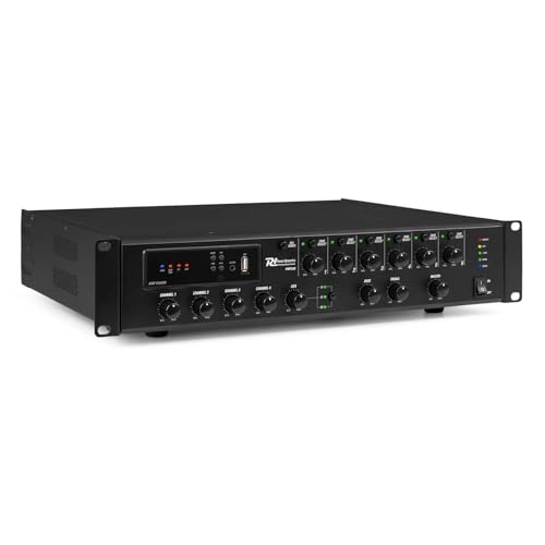 Connettività completa: quattro ingressi con microfono, fono o segnali a livello di linea commutabili garantiscono una perfetta integrazione con varie sorgenti audio, rendendo questo amplificatore commerciale altamente adattabile.
