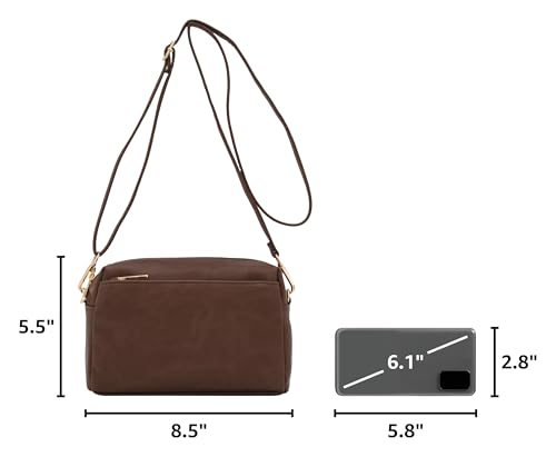 Image of FashionPuzzle Triple Zip Small Crossbody Bag