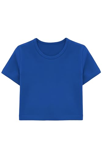 Lilax Girls Short Sleeve Crewneck Crop Top Tee2