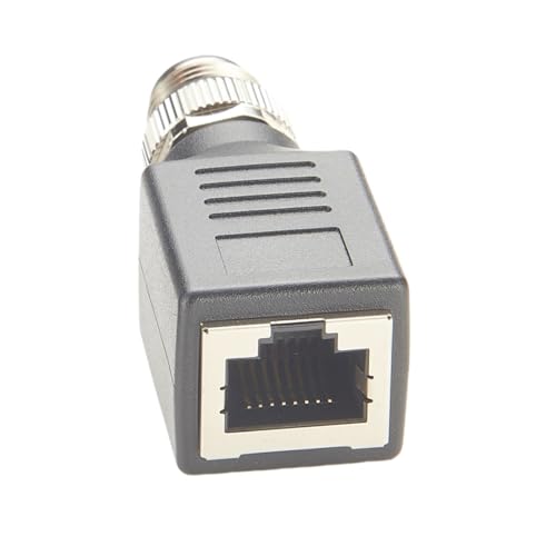 Adaptador Industrial M12 a RJ45 Cat6 Shielded IP67 Negro miniatura 5