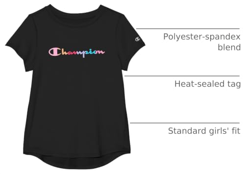 Image of Champion Girls T-Shirt, Kids' T-Shirt for Girls, Cute Hi-Lo Tee Shirt, Lightweight