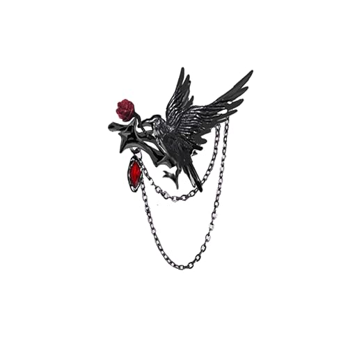 original design Hip Hop Gothic brooch Crow Lady Party gift M3362