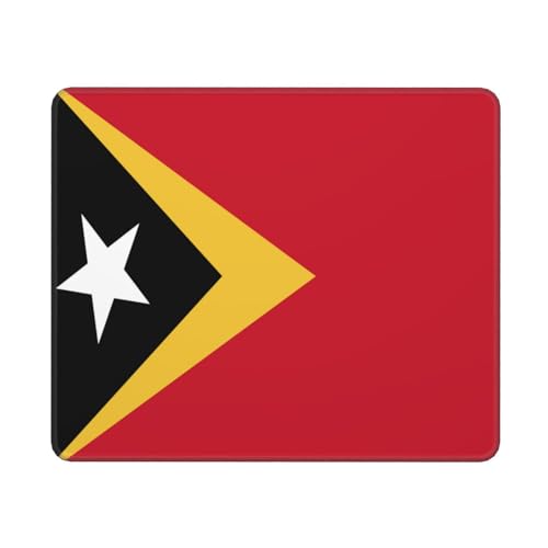 Tapis De Souris Drapeau du Timor Oriental Lavable Tapis De Souris Gaming Antidérapante Mousepad pour Accessoires Pc Clavier 10X12In