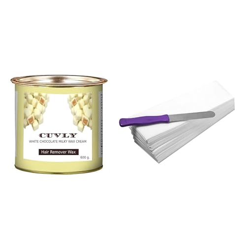 Image of Wax Kit Waxing Kit White Chocolate Wax(550 gm) Wax Strips 30 pc, Wax Spatula (Knife) For Legs, Arms,Underarms, Bikini Easy Hair Removal | At Home Wax for Women (Pack of 3) (White cholate wax)