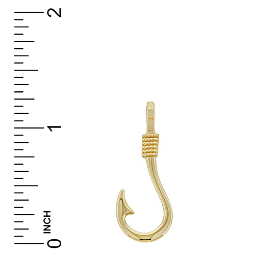 Fish Hook Charm Pendant - 10 Karat Gold - Hook Pendant4