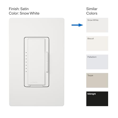 Image of Lutron Maestro LED+ Dimmer Switch for Dimmable LED, Halogen and Incandescent Bulbs, 150W /Single-Pole or Multi-Location, MACL-153M-SW, Snow