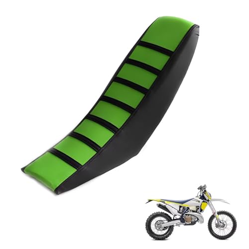 generisch Leder sitzbankbezug Motorrad kompatibel mit Husqvarna TE 300 2013-2015,Wasser- und staubdicht,Motorrad zubehör(Green)