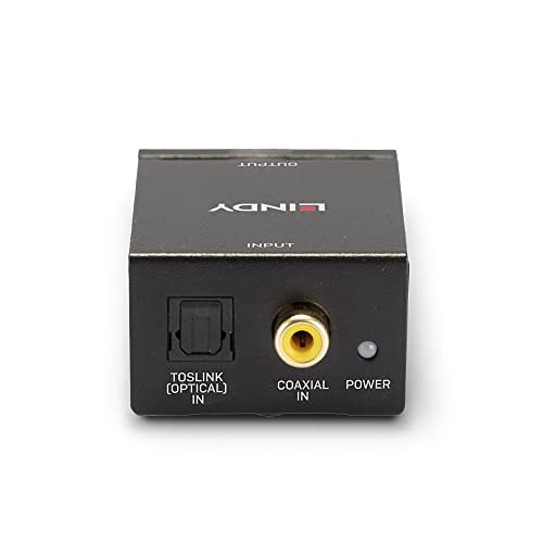 Convertidor DAC LINDY de TosLink y Coaxial a RCA para audio analógico 3