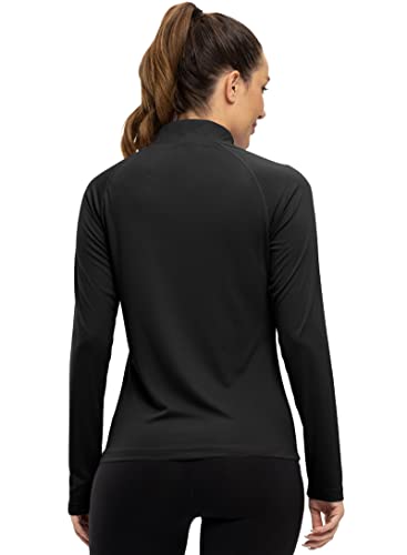 BASUDAM Women's Workout Shirts Quick Dry UPF 50+ Sun Protection Long Sleeve Quarter Zip Pullover Athletic T-Shirts2