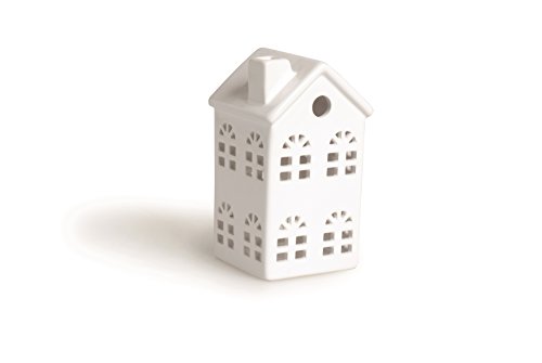 Excelsa Laterne Häuschen, Keramik, weiß, 7,5 cm