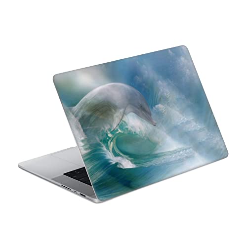 Vinyle Autocollant Peau MacBook Pro 14 A2442 Vagues Océan Dauphins Couverture